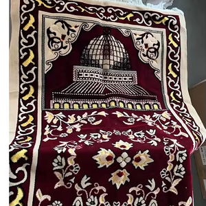 Elegante Alfombra de Oración Musulmana Tejida con Estampado de Plantas, Lavable, Antideslizante, para Interiores - Product Image 1
