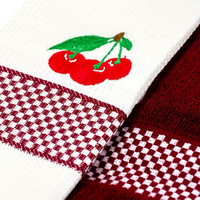 Serviette de cuisine gaufrée 100 % coton écologique avec broderie jacquard motif sport en tissu éponge