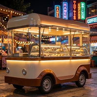 Camion de cuisine mobile avec cuisine complète, service de restauration rapide et de collations, résistant à la rouille, bar mobile à 4 roues