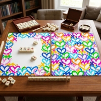 Tapis de mahjong double face imperméable et pliable en caoutchouc de 80 cm (31,5 pouces), durable, portable, professionnel, pour table de jeu de mahjong