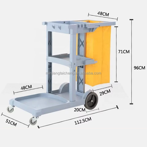 Chariot de nettoyage de chariot de service <span class=keywords><strong>d</strong></span>'outil de concierge de service en plastique <span class=keywords><strong>d</strong></span>'hôtel de restaurant de jardin polyvalent de ménage - Product Image 2