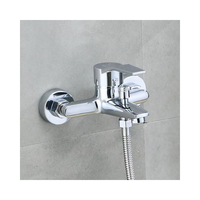 Robinet de douche en acier inoxydable mitigeur d'eau chaude et froide robinet triple de baignoire de douche dissimulé