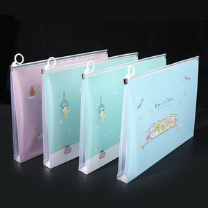 Trong suốt A4 túi tài liệu với phim hoạt hình dễ thương mô hình bán buôn nhựa PP sinh viên kiểm tra giấy lưu trữ dây kéo túi nộp hồ sơ sản phẩm - Product Image 2