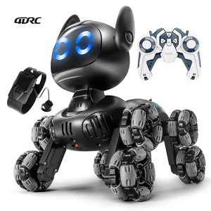 4DRC Y9 Robot Chien Télécommandé avec Capteur de Montre, Rotation <span class=keywords><strong>à</strong></span> une Touche, Voiture Télécommandée 2.4Ghz, 8 Roues, <span class=keywords><strong>Jouet</strong></span> Animal <span class=keywords><strong>Mécanique</strong></span> <span class=keywords><strong>à</strong></span> Induction Tactile pour Cascades - Product Image 1