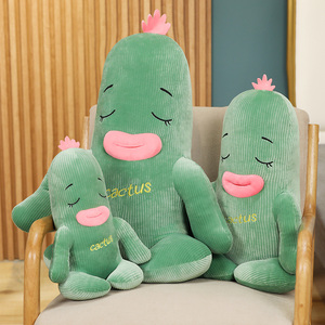 Poupée douce et confortable <span class=keywords><strong>pour</strong></span> bébé - Poupée en tissu - Jouet en peluche <span class=keywords><strong>pour</strong></span> bébé - Partenaire de sommeil - Poupée cactus en peluche mignonne de 35 cm avec bouche en forme de saucisse - Product Image 6