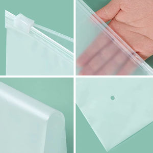 Sacs en plastique refermables multifonctionnels, imperméables et givrés, réutilisables, pochette de rangement pour bagages, soufflet latéral pour l'emballage des vêtements de <span class=keywords><strong>voyage</strong></span> - Product Image 6