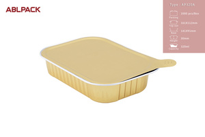 Boîte jetable en <span class=keywords><strong>aluminium</strong></span> de 320ML avec couvercle étanche <span class=keywords><strong>pour</strong></span> emballage de plats cuisinés emballage de ragoûts emballage d'aliments surgelés - Product Image 6