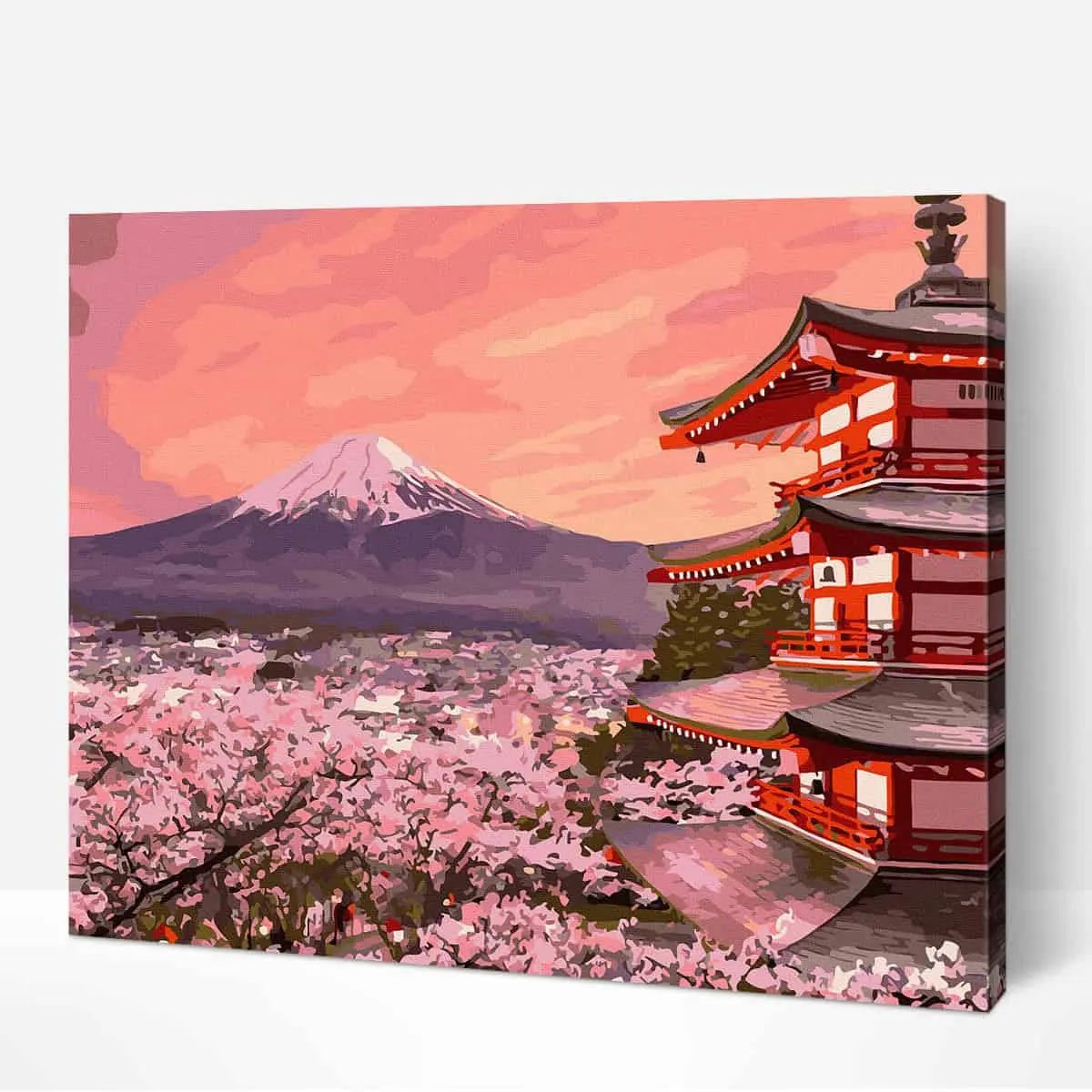 40x50 16x20 pollici paesaggio Fuji gatti felici pittura autunnale con numeri xxxxlov 50 per 70