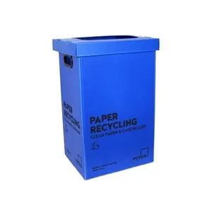 Lixeira corrugada Correx para uso externo, lixeira de plástico para reciclagem, recipiente de plástico classificado, Cubo Coroplast