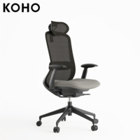Chaise de bureau moderne avec dossier inclinable, chaise de bureau ergonomique de luxe avec support lombaire réglable, chaise de bureau en maille avec appui-tête