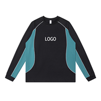 Haut de sport pour homme à manches longues, col rond, color block, séchage rapide, respirant, pour l'entraînement, vente directe usine