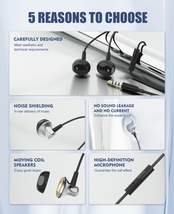 LDNIO HP08 Écouteurs intra-auriculaires filaires de qualité originale avec microphone de 3.5mm Écouteur filaire mains libres pour téléphone portable - Product Image 5