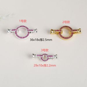 Cadena para suéter DIY con cierre, accesorios de joyería al por mayor, conector de perlas de circonia microincrustada en oro de 18K - Product Image 2