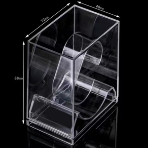 Caja de Plástico Transparente para Relojes, Caja de Embalaje Cuadrada con Orificios para Colgar, Caja de Regalo de Plástico Transparente de PVC - Product Image 1