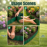 Bordure paysagère, clôture de jardin, bordure de pelouse, bordure de parterre de fleurs, bordure en plastique ondulé, rouleau flexible, respectueux de l'environnement, pour cour, patio, ferme