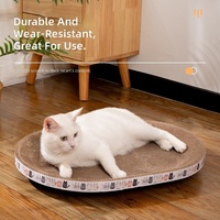 Tempat Tidur Kucing Oval Grosir OEM ODM, Sarang Kucing Kertas Bergelombang Rendah Debu, Perlengkapan Hewan Peliharaan Tahan Aus, Mainan Kucing