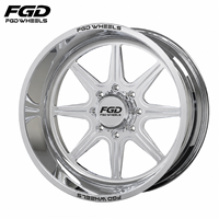 Jantes forgées tout-terrain 8x6.5 8x170 8x180 6x135 6x139.7 Polies 22x12 22x14x 24x12 24x14 26x12 26x14 pour Ford Chevrolet Silverado