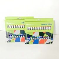 Offre Spéciale – Kit de Peinture Gouache Non Toxique en Tube Aluminium-Plastique, 24 Couleurs, pour l'Art sur Papier – Qualité Étudiant/Professionnel, Boîte Incluse