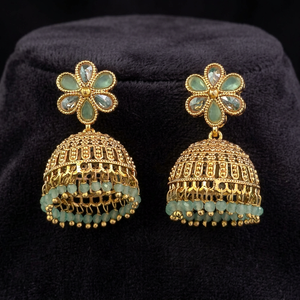 Mayoristas de Joyería Artificial de Moda en India, Jhumki Antiguos con Baño de Oro 233087 - Product Image 3