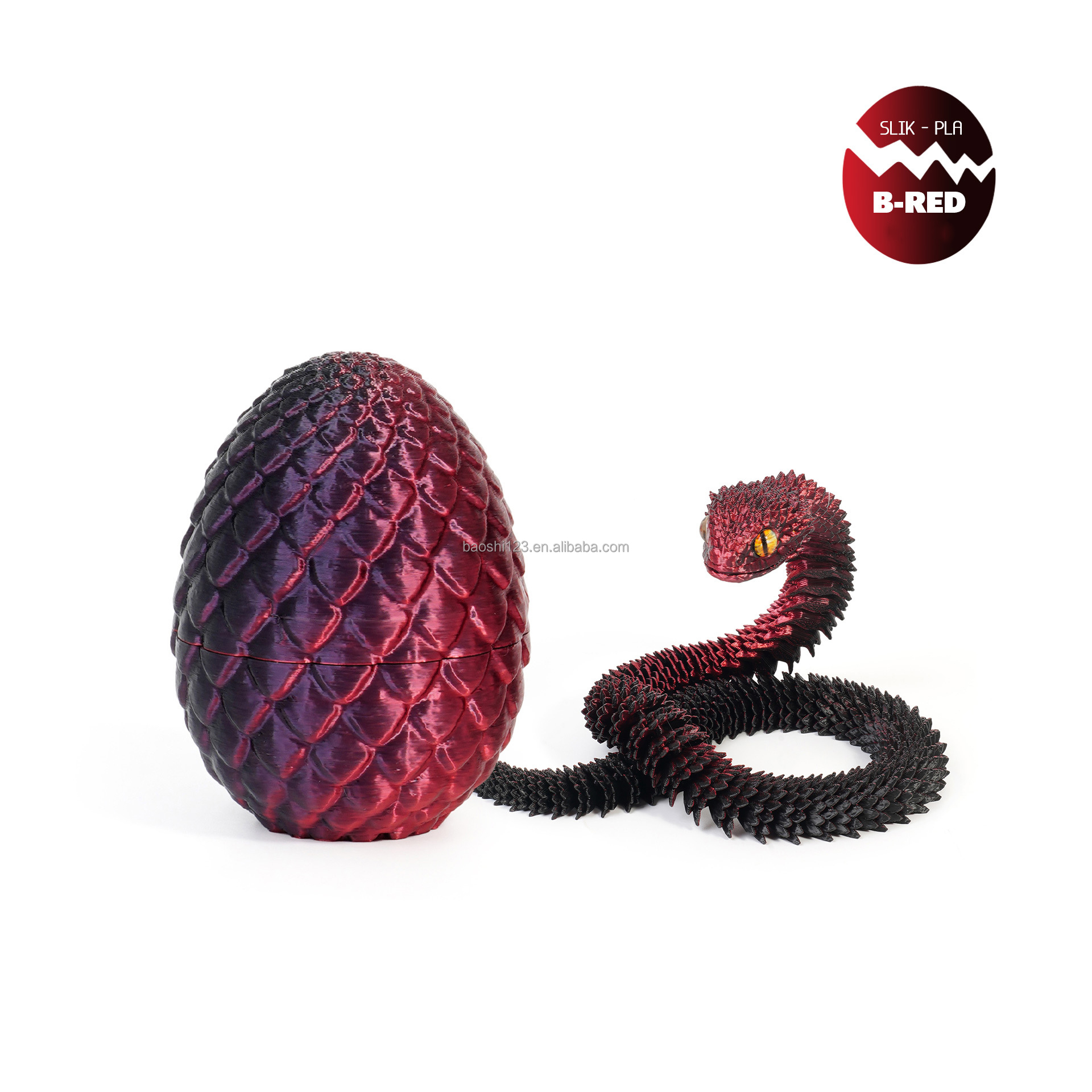 Oeuf de Dragon 8,5 cm + Vipère 30 cm - Laser Rouge-Noir