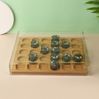 Tiroirs de rangement en bambou, 30 pièces, support de dosettes de café, distributeur de support Compatible Dolce Gusto, organisateur artisanal avec couvercle en acrylique
