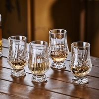 Gelas Kristal Mewah Berkualitas Tinggi untuk Anggur dan Whiskey, Gelas Shot Profesional untuk Penggunaan di Rumah