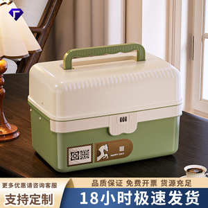 Medical Kit Storage <b>Box</b> With Combination <b>Lock</b> Multi Layer Portable Home Use For Medicine Organization - Product Image 5