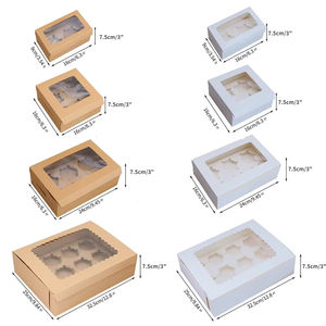 Paquete de 10 Cajas de Papel Kraft para Cupcakes con Ventana, Caja de Cartón para Pasteles, Muffins, Galletas, Dulces, Recuerdos para Bodas, Fiestas de Cumpleaños, 4 Tamaños - Product Image 6