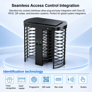 Tourniquet extérieur pleine hauteur à double voie avec reconnaissance faciale RFID, résistant aux intempéries, pour entrée sécurisée de stade à fort trafic - Product Image 3