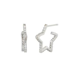 ต่างหูห่วงใหญ่ทรงดาวประดับเพชรซิร์คอนชุบทอง 18K ดีไซน์ทันสมัย ต่างหูเงินแท้ 925 แบบติดหู สำหรับทุกเพศ เหมาะสำหรับเป็นของขวัญวันครบรอบ - Product Image 5