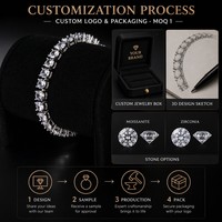 Chaîne de tennis en acier inoxydable 316 de 5 mm, laiton, argent sterling, hip-hop, testée, avec zircon et moissanite