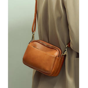 Soft Faux Leather Unisex Daily Crossbody <b>Bag</b> with Zipper Closure Detachable Strap Silk Lining Large Capacity Minimalist Design - Product Image 3