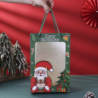 Sacs en papier kraft personnalisés réutilisables pour Noël avec fenêtre, pour le shopping et la vente à emporter
