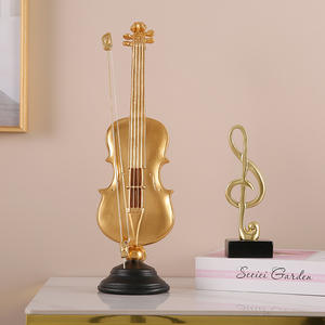 Style nordique doré <span class=keywords><strong>violon</strong></span> résine ornement créatif Instruments de musique maison entrée salon TV meuble décor noël - Product Image 5
