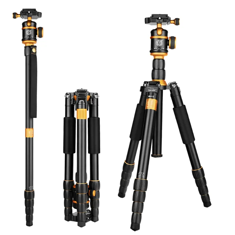 Q888 Professional Aluminum Alloy Monopod Tripod Portable Detachable Traveling Tripod Ball Head for Canon Nikon DSLR Camera Tripe