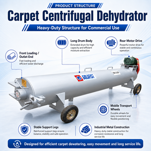 Déshydrateur centrifuge industriel pour tapis, machine mobile de séchage par centrifugation pour tapis - Product Image 6