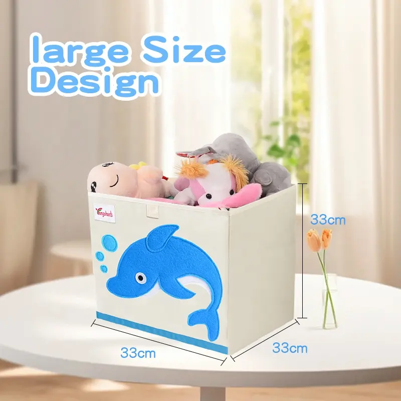 May vải thêu thiết kế thân thiện với trẻ em vật liệu đồ chơi trẻ em hộp lưu trữ an toàn vật liệu hộ gia đình container