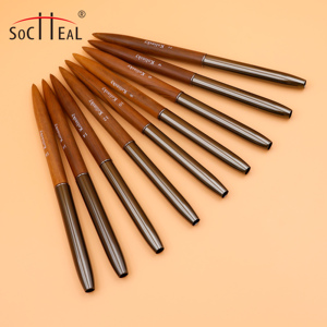 <span class=keywords><strong>Pinceau</strong></span> à ongles en acrylique 100% Kolinsky Yalixin avec manche en bois marron et tête plissée, logo personnalisé pour la <span class=keywords><strong>poudre</strong></span> de cristal et le nail art - Product Image 5