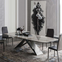 YOUTAI 2026, gran oferta, juego de mesa de comedor, tapa de mármol moderna y 6 sillas para oficina en casa o Bar, muebles de comedor elegantes