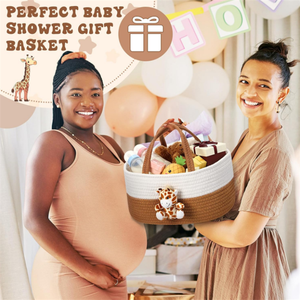 Modern Portable Cotton Rope Nursery Storage <strong>Basket</strong> Baby Shower Diaper Caddy Organizer with Multifunction for <strong>Changing</strong> <strong>Table</strong> - Product Image 5