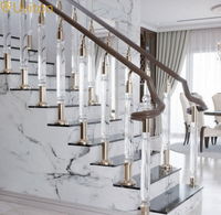 Rambarde d'escalier intérieur acrylique main courante poteau cristal décore escalier garde-corps garde-corps maison conception Simple