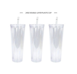 Vaso Tumbler Acrílico de Doble Pared de 24 oz para Bola de Nieve, Pre-perforado para DIY, en Stock en Almacén de EE. UU. con Envío Gratis - Product Image 6
