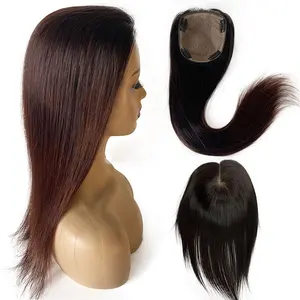 16 inches Mongolian Virgin Human Hair Pieces 120% Density 5x5 Silk Topper Closure for Black Woman