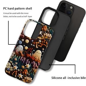 2 in 1 doppio strato pellicola rigida Cover posteriore del telefono per Sasmung S21 S22 S23 S24 S25 Ultra Ghost Design Halloween Cover regalo del telefono - Product Image 6