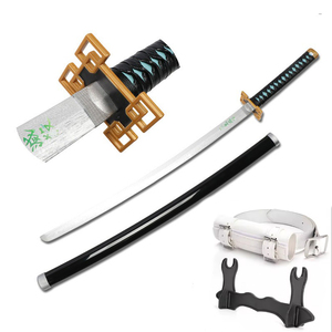 Série <span class=keywords><strong>Demon</strong></span> <span class=keywords><strong>Slayer</strong></span>, couteau en bois de style Nichirin japonais, anime COS, jouet pour enfants, épée en bois, ceinture et porte-couteau offerts - Product Image 4
