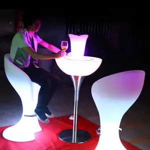 remote control rgb color changing rechargeable plastic high top romantic led bar table