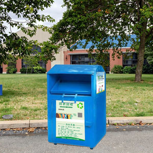 Large Rectangular Galvanized Steel Pressing Type Flip Lid Storage <strong>Bucket</strong> DIY Printed Pattern Outdoor Use Clothing Recycling Bin - Product Image 6