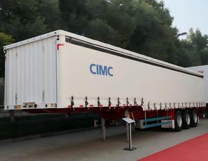 Semi-remorque de transport de marchandises CIMC à 3 essieux, 40 pieds, charge lourde de 80 tonnes, avec rideaux latéraux, caisse sèche - Product Image 6