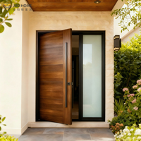 Porte d'entrée pivotante en bois massif pour usage commercial, extérieur et extérieur, étanche, antivol, ignifuge pour appartement, villa, hôtel