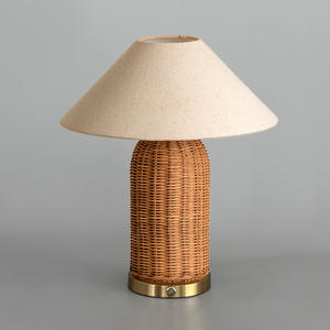 Großhandel Handwerk natürliche <span class=keywords><strong>hand</strong></span> gewebte Nachttisch lampe Bambus Rattan Schlafzimmer Tisch Schreibtisch Licht Nachttisch für Schlafzimmer - Product Image 6